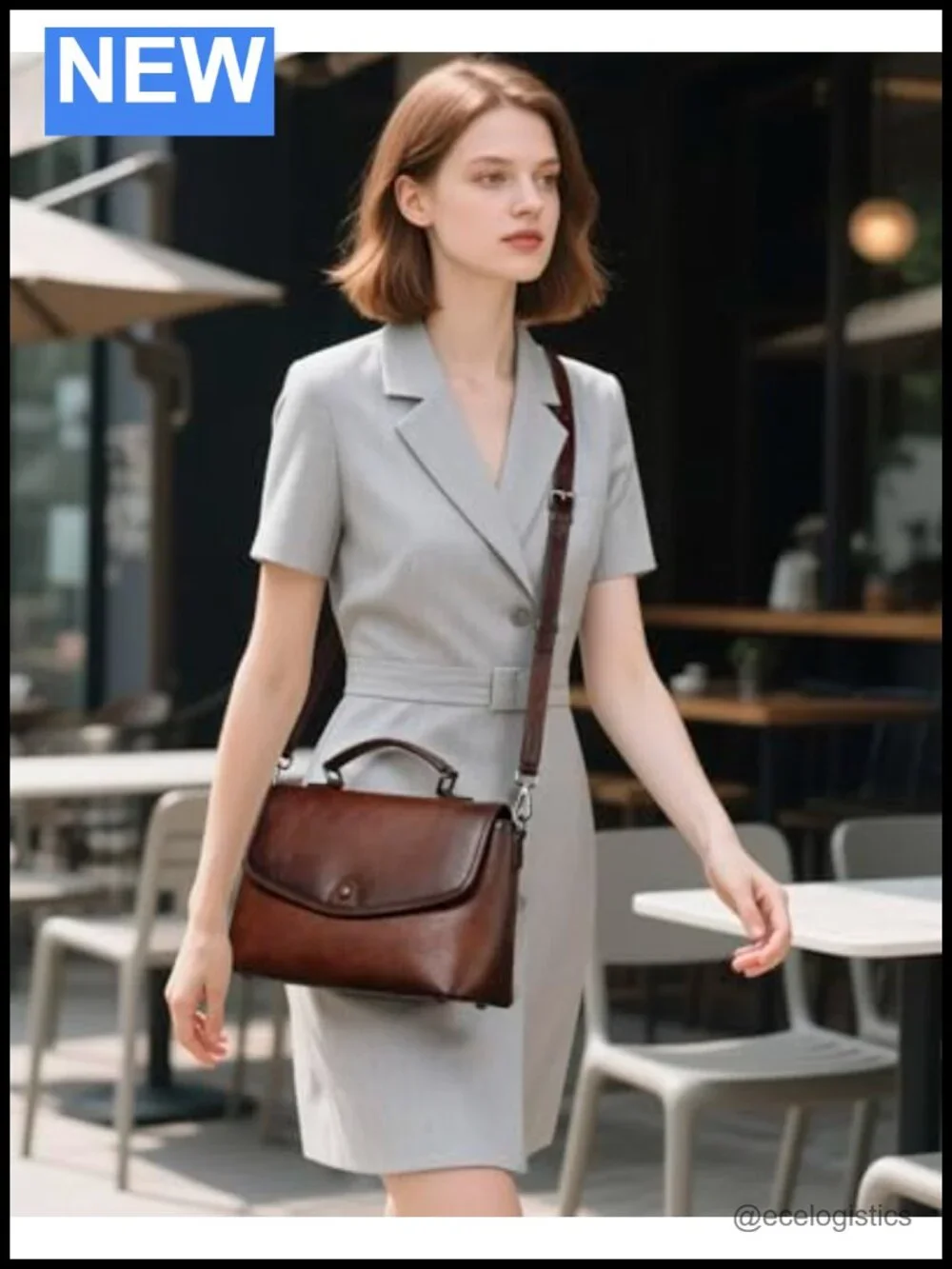 Genuine Leather Crossbody Satchel Handbag Flap Shoulder Bag Women